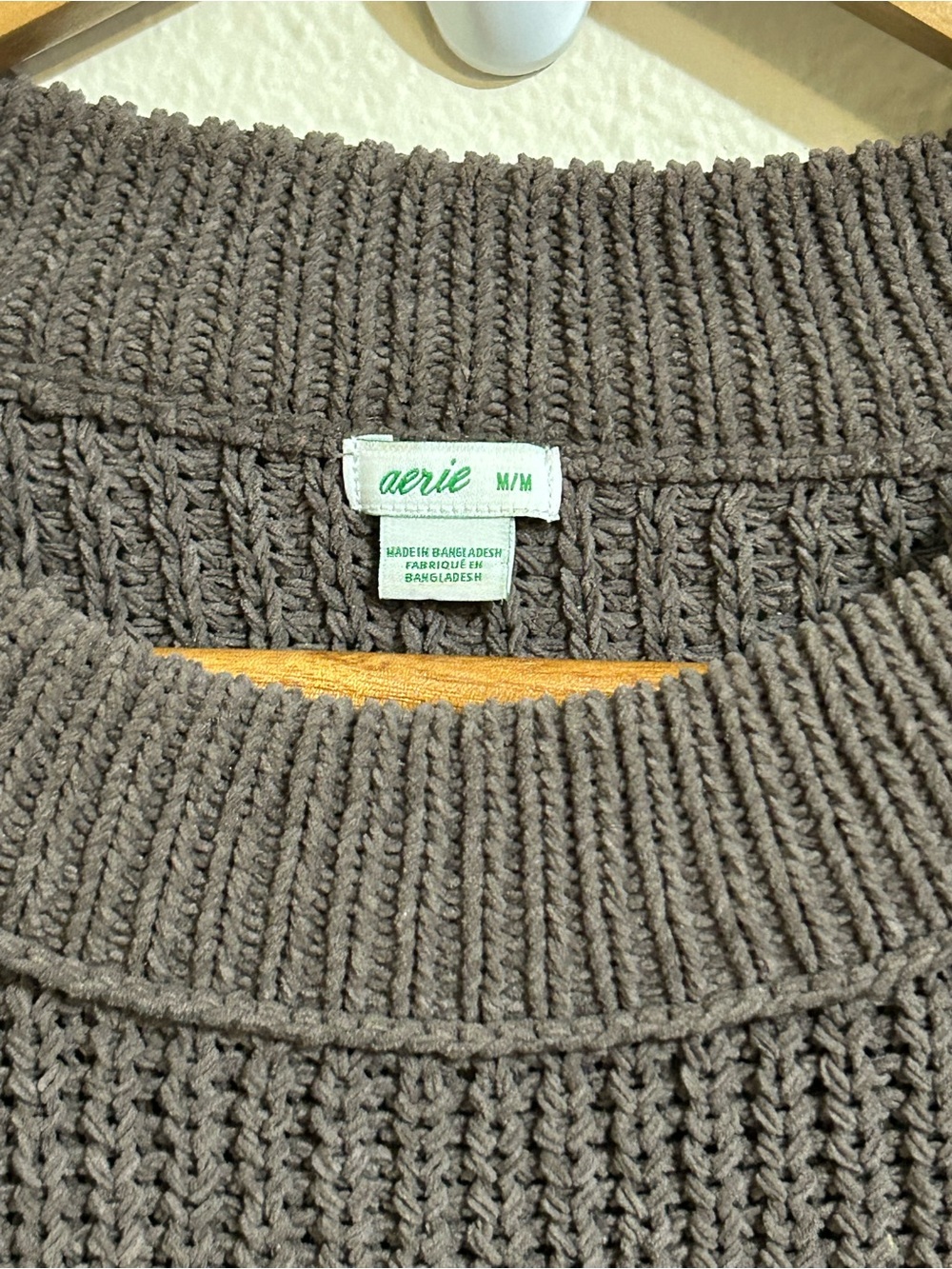 Aerie Oversized Rib-Knit Sweater Size Medium Brown Women’s Lounge - Picture 2 of 6